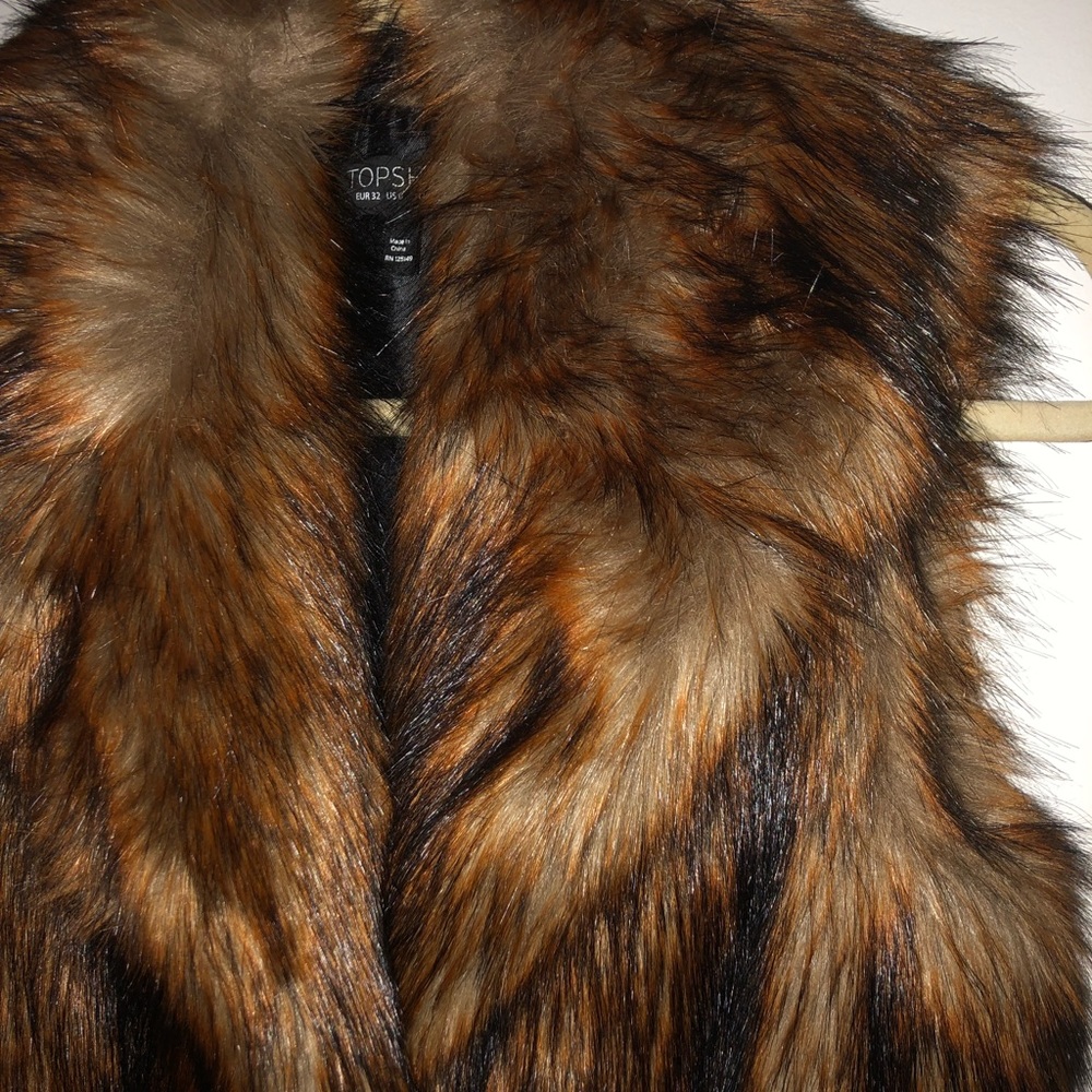 Topshop Fur Vest with Inside Clasps - Sz 0